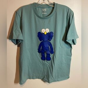 KAWS Teal and Blue Graphic Tee